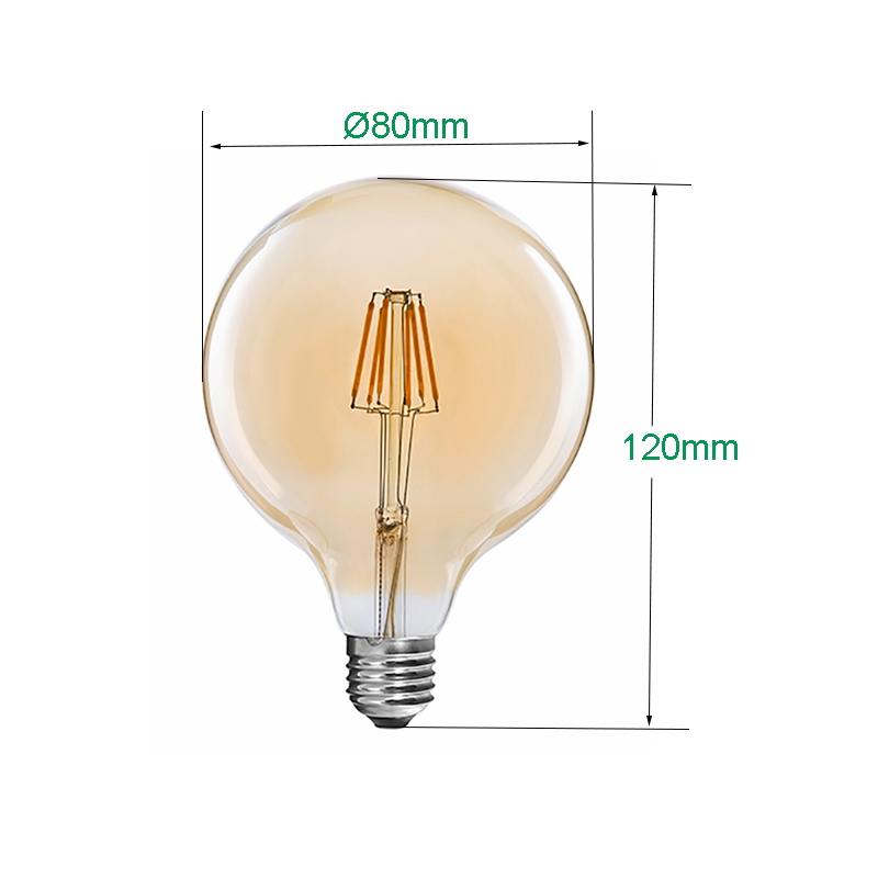 Lâmpadas LED de filamento Globo G80 6W