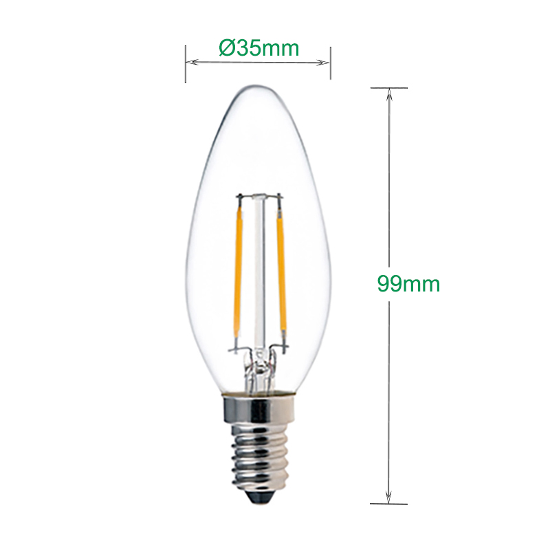 مصابيح LED خيوط C35 2W