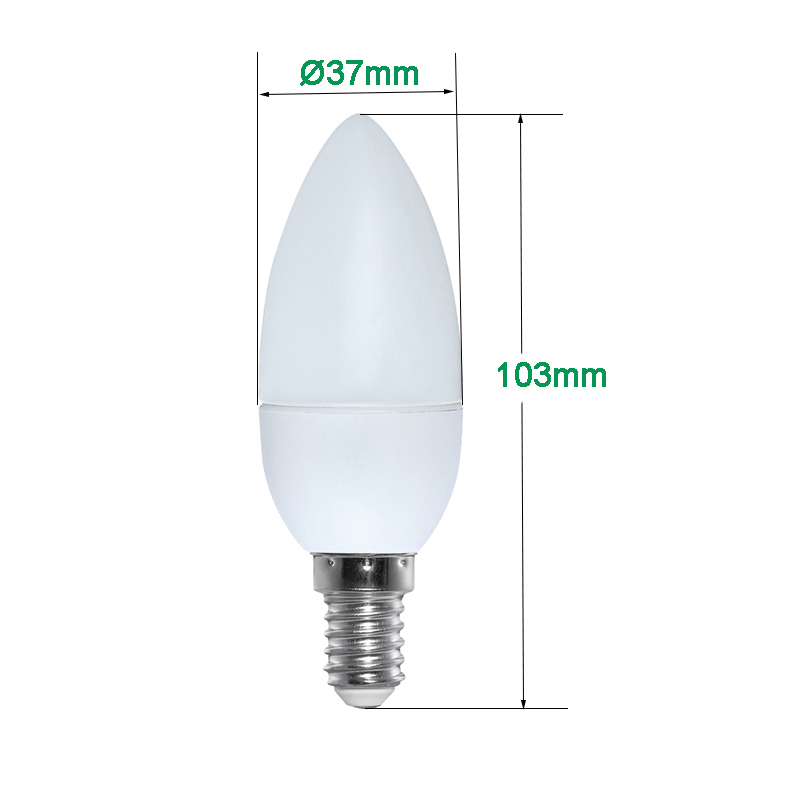 Kunststof beklede aluminium C37 dimbare LED kroonluchter licht 5W