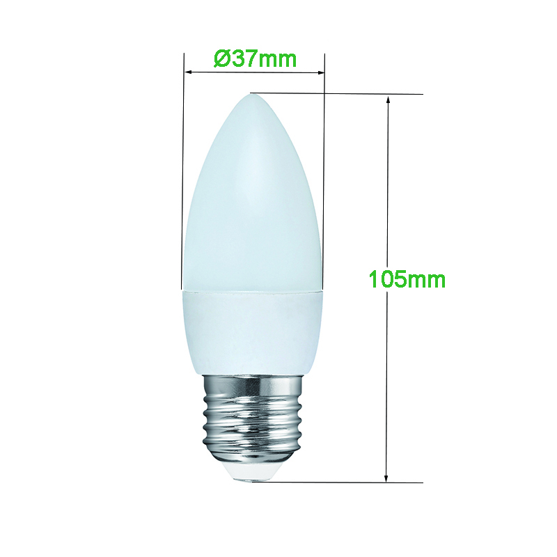 Kunststof beklede aluminium C37 dimbare LED kroonluchter licht 5W
