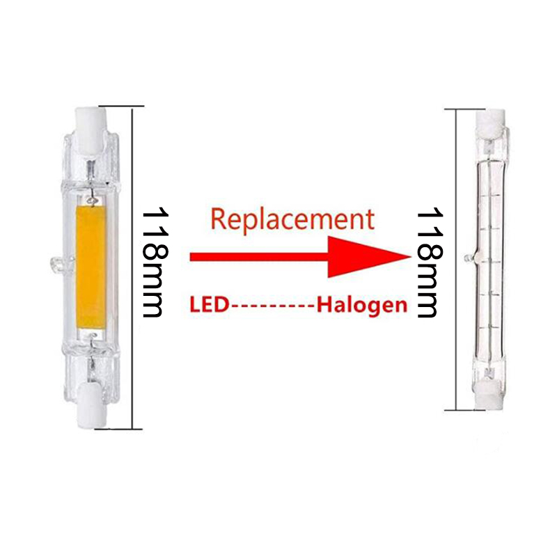 R7S 118MM LED Glass Tube Lamp 10W