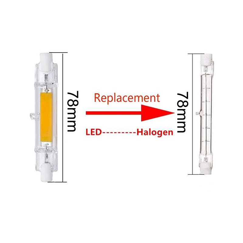 LED lamp R7S in glazen buis 78mm 4W