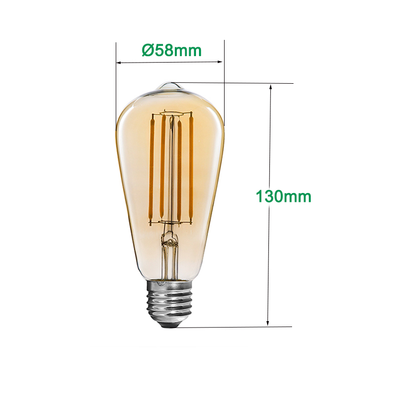 ST58 6W Vintage LED-Lampen für Zuhause