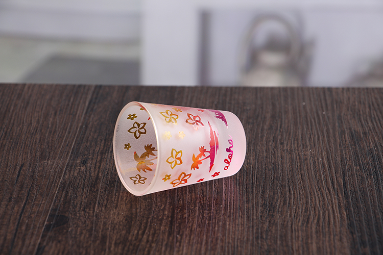 Small glass candle holder