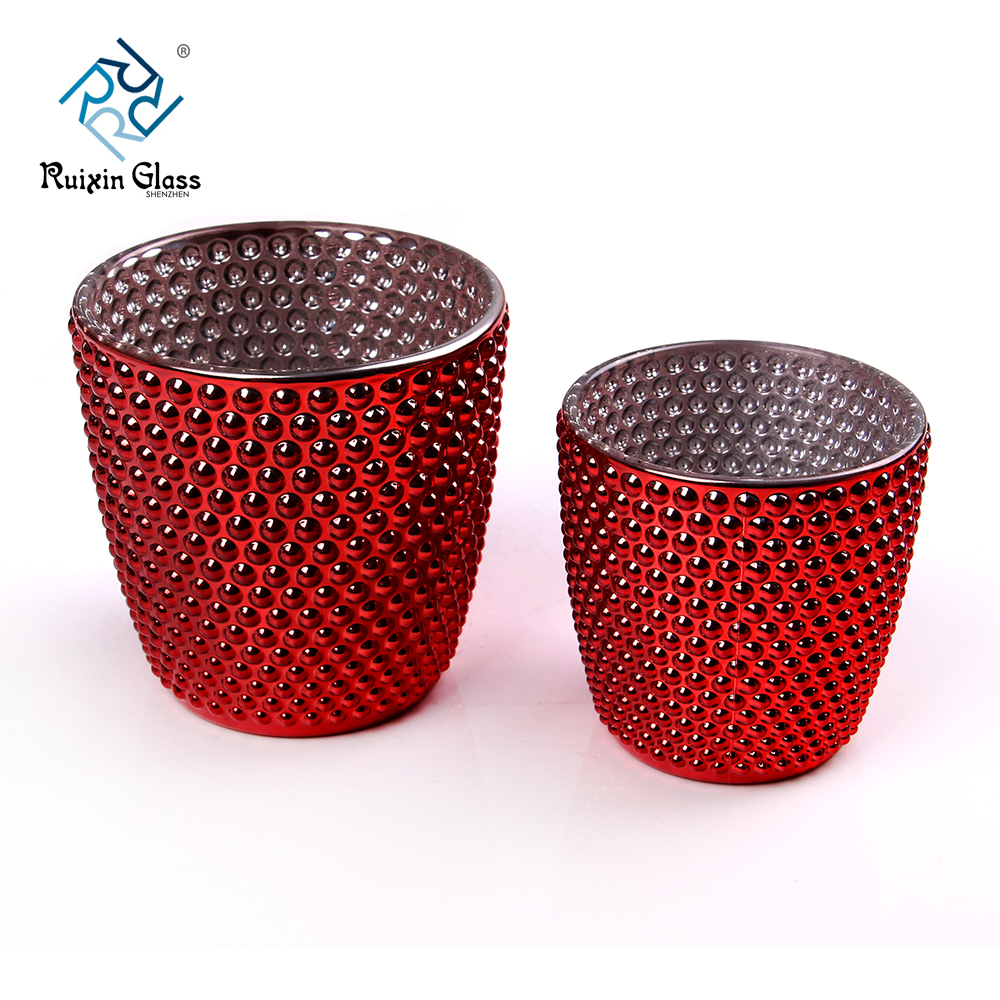 Electroplating Spray Red Color Votive Candle Holders Supplier