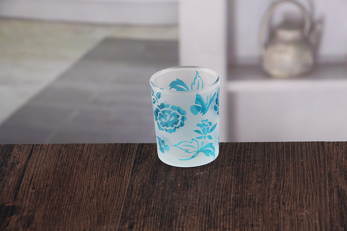 Colored glass candle jars