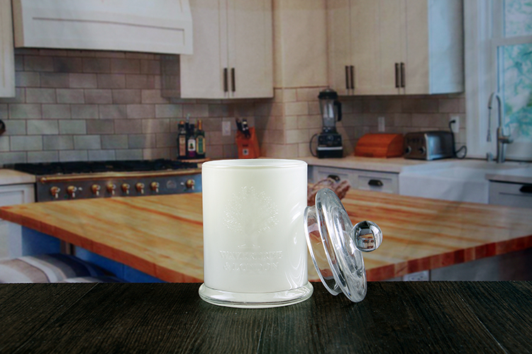 embossed glass candle holder