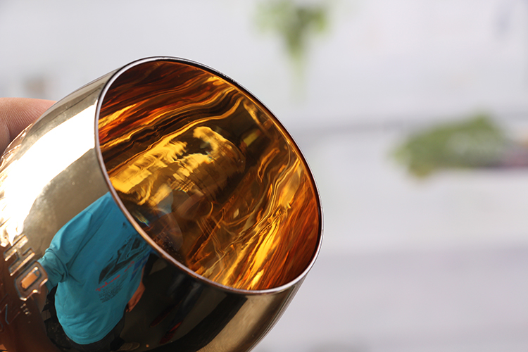 Gold votive candle holders