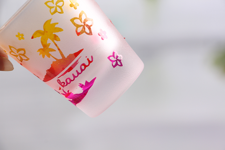 Small glass candle holder