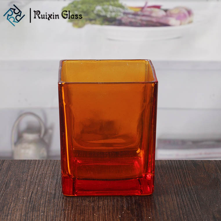 Glass square candle holder