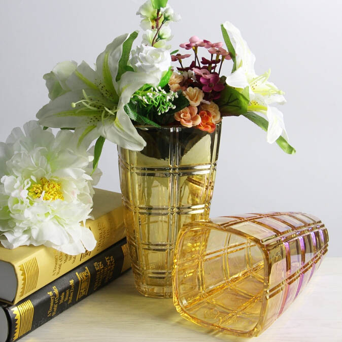 Golden glass vase