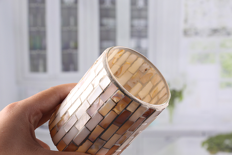 Mosaic glass candle holder