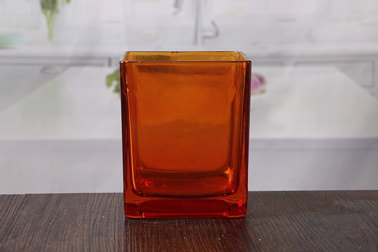 Glass square candle holder