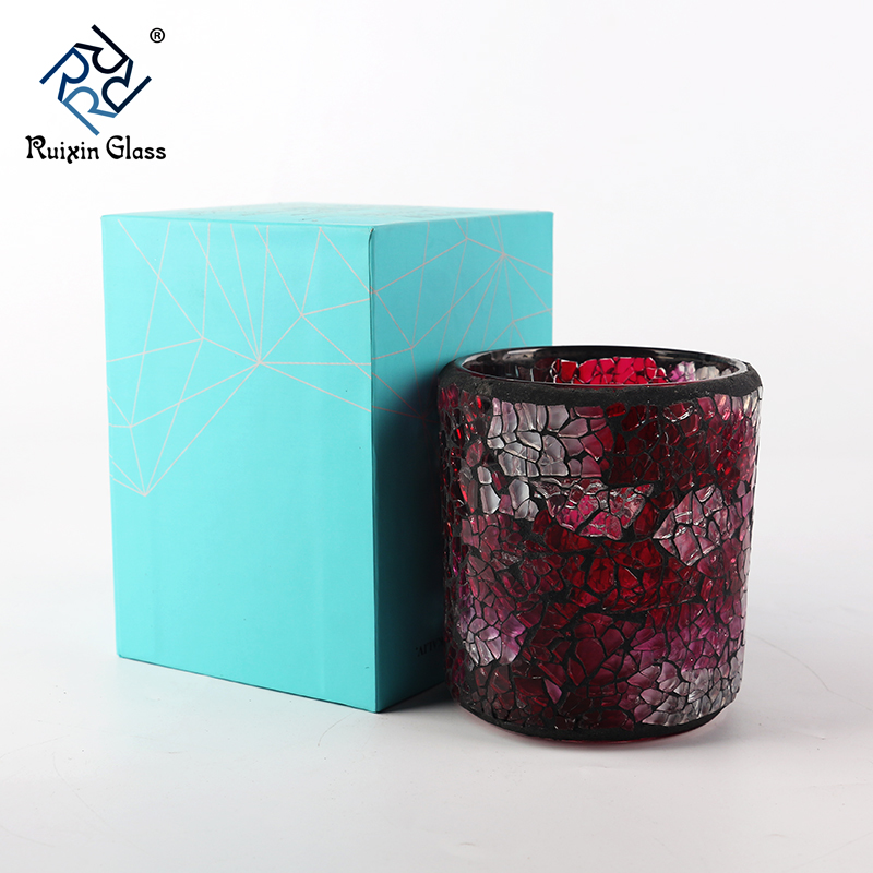 Mosaic glass candle holder