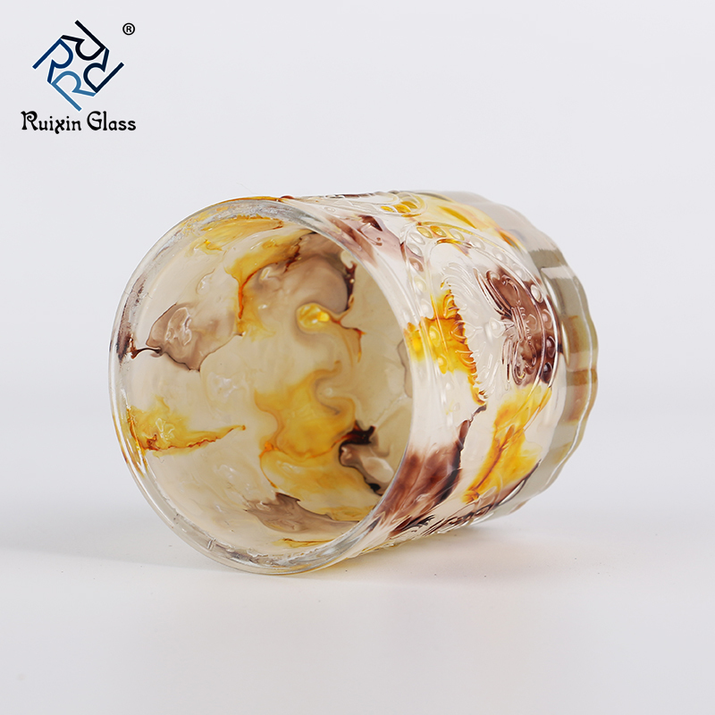 Colored marble candle holder