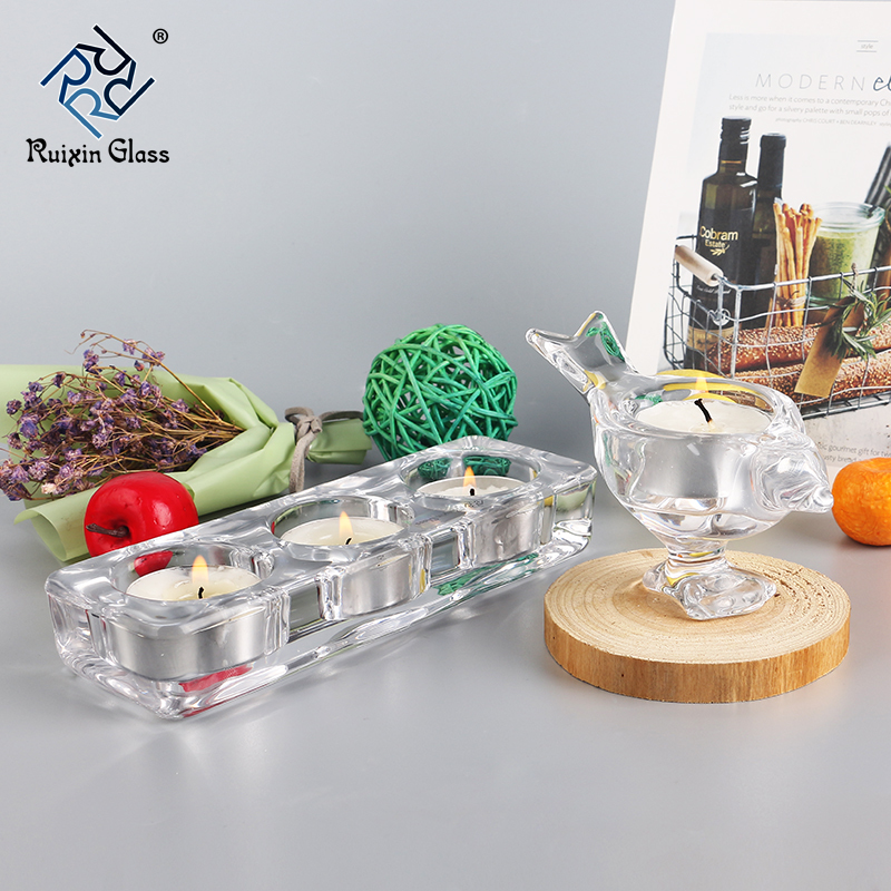 Glass bowl candle holder