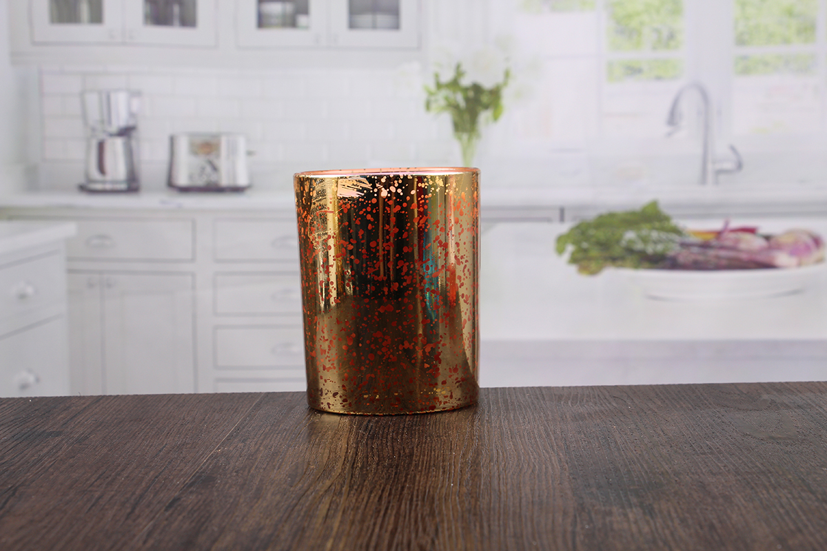 Golden votive candle holder