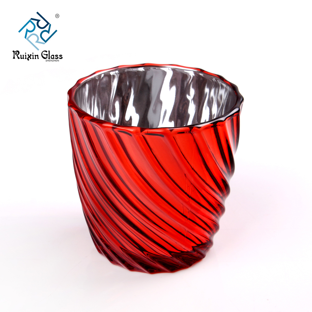Electroplating Spray Red Color Votive Candle Holders Supplier