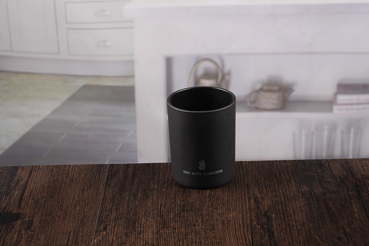 Black votive glass candle holder