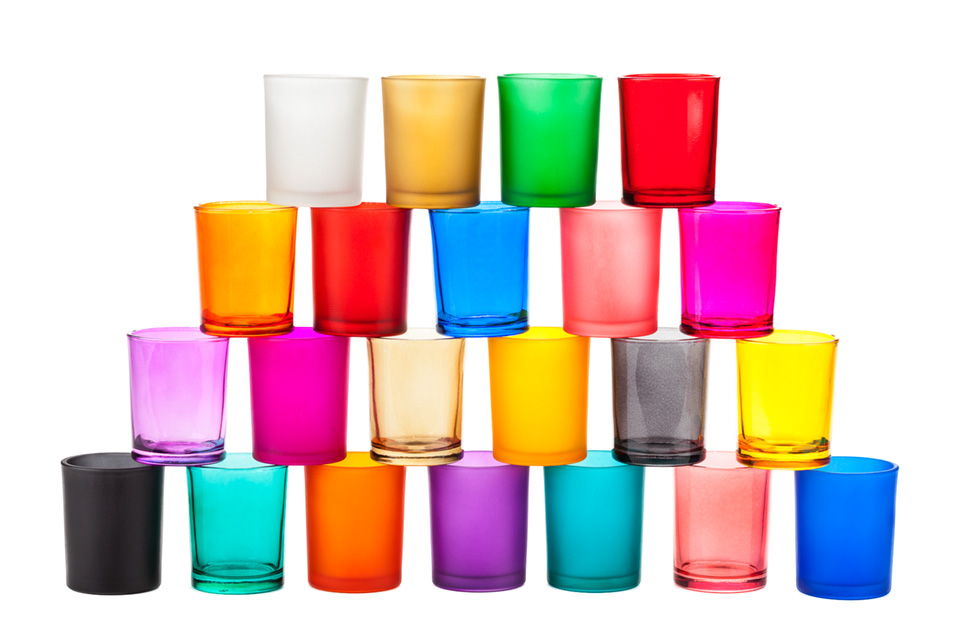 Color spray candle holder