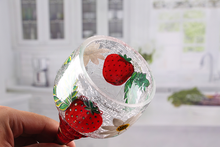 Crackle glass candle holder