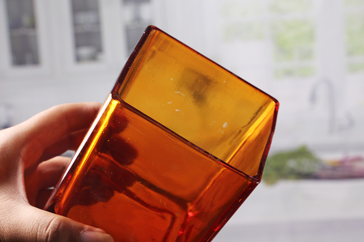 Glass square candle holder