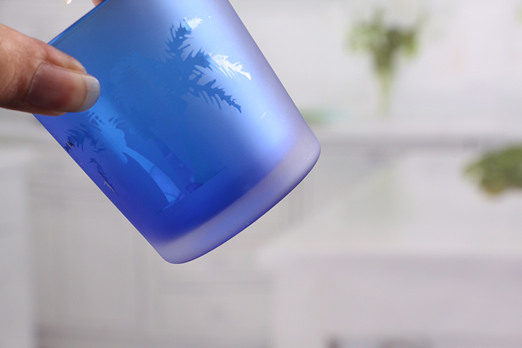 Handmade glass candle holder