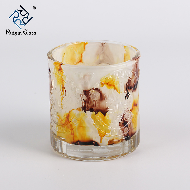 Colored marble candle holder