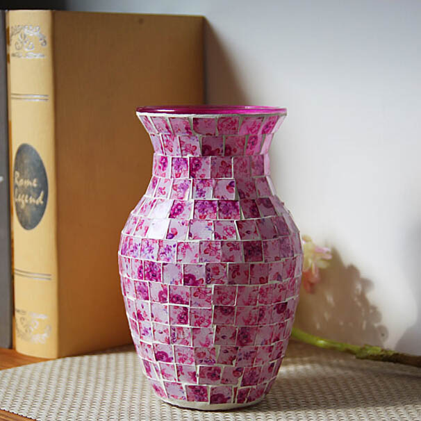 Mosaic glass vase