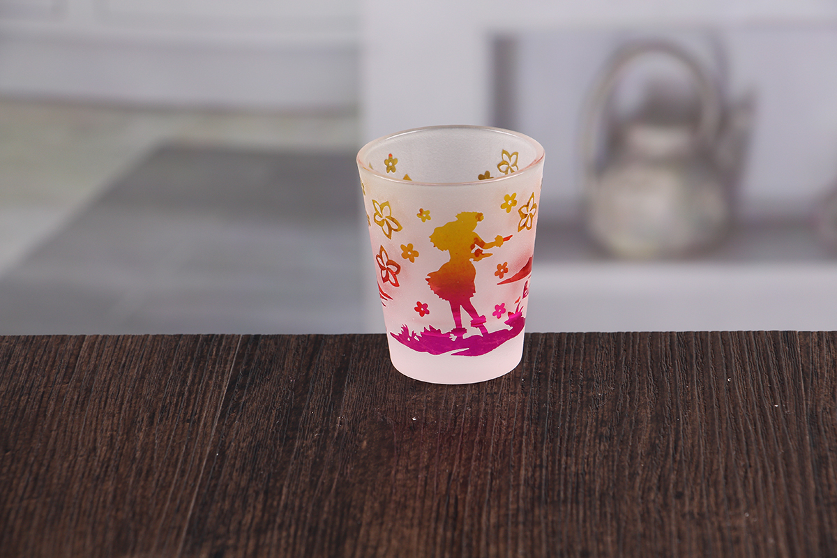 Small glass candle holder