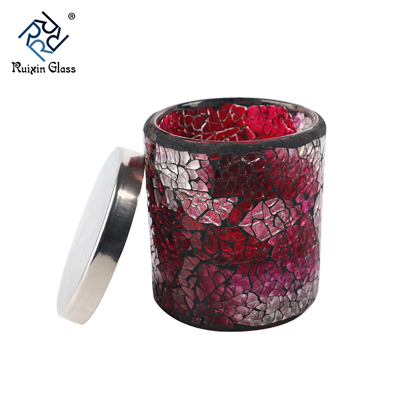 Mosaic glass candle holder