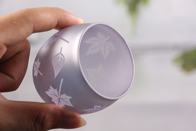 Small glass votive candle holder