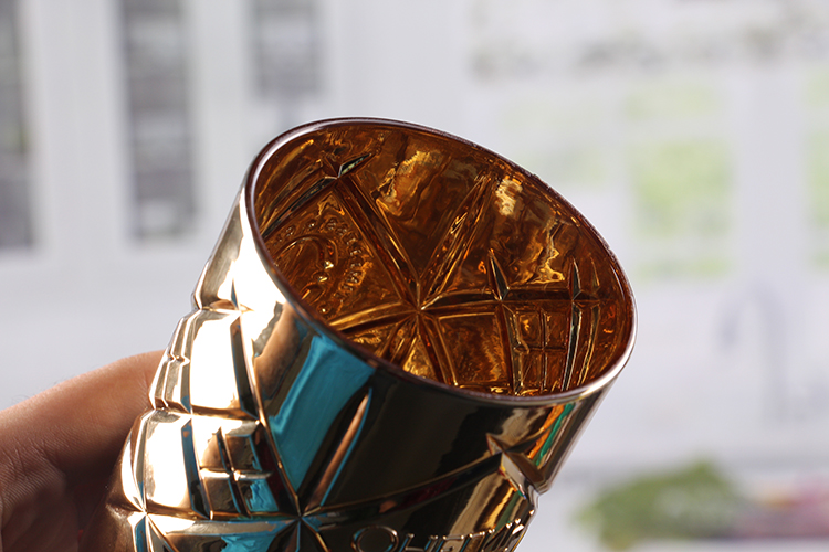 Golden stick candle holders