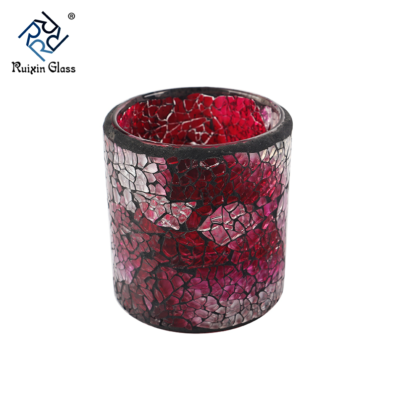 Mosaic glass candle holder