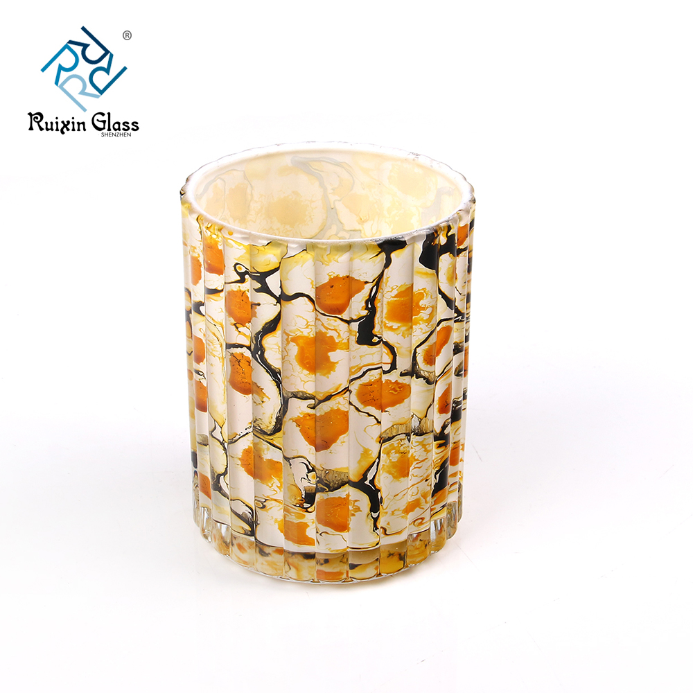 Granule Electroplating Spray 15OZ Purple Glass Candle Container Factory