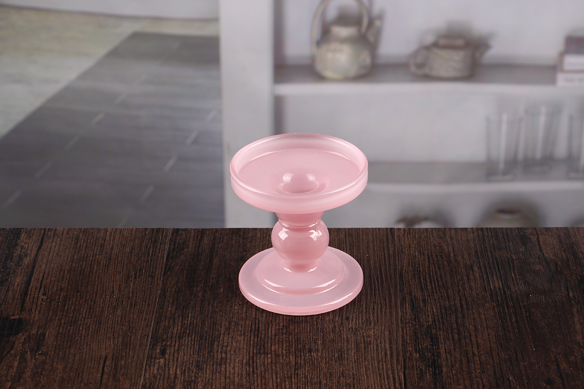 Pink pillar candle holders