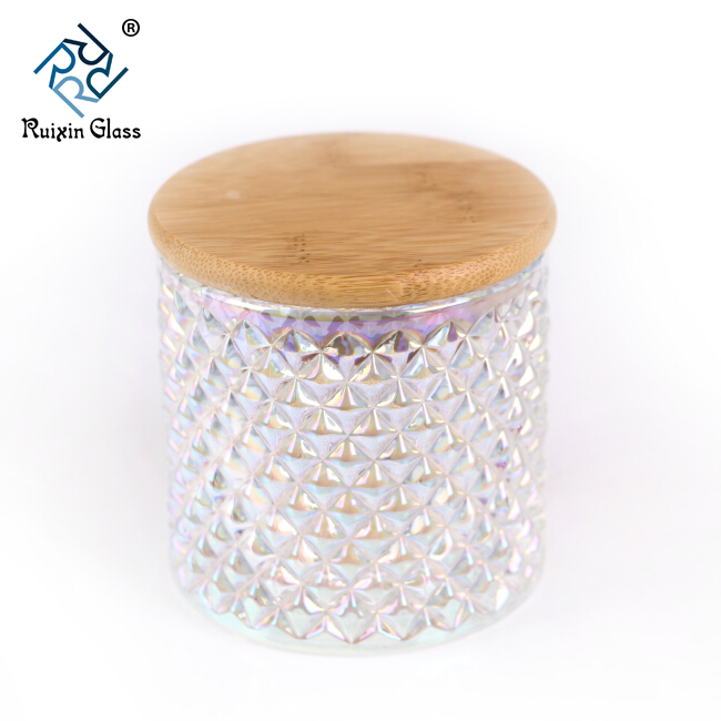 Stock Cheap 12oz Mercury Glass Candle Jars With Wood Lid
