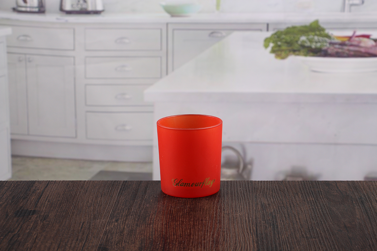 Red glass votive candle holders