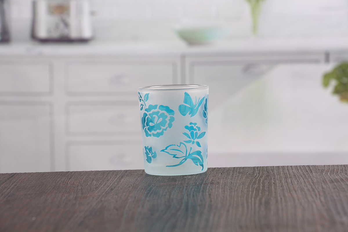 Colored glass candle jars