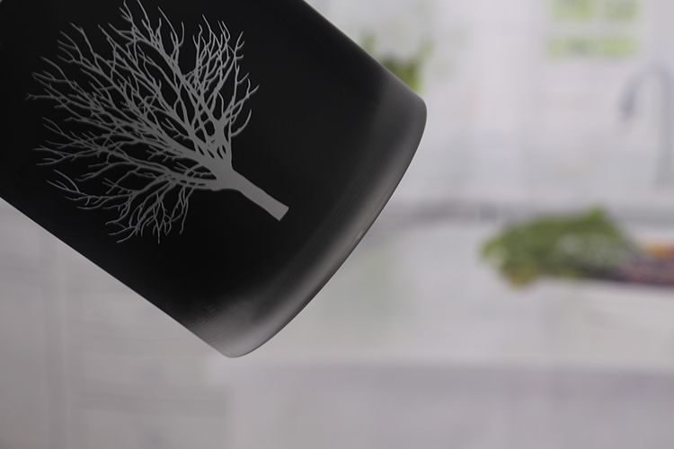 Black glass candle holder