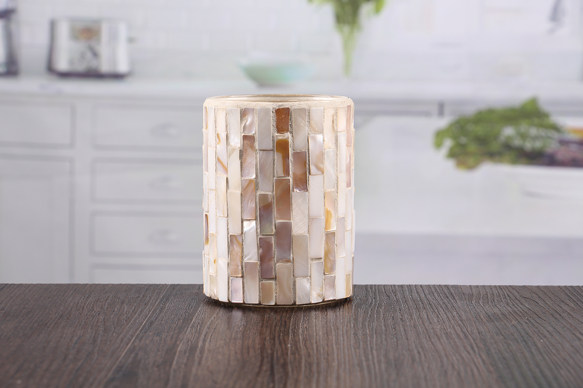 Mosaic glass candle holder