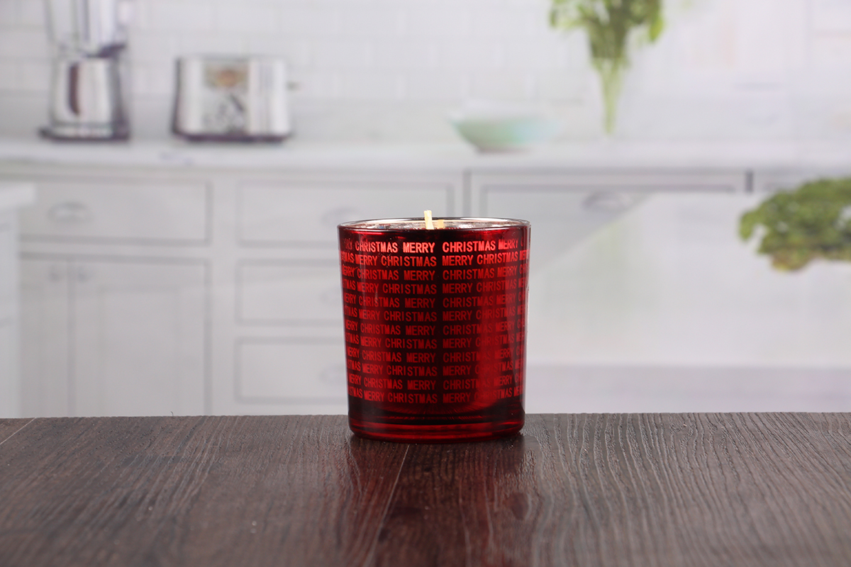 Red votive candle holders