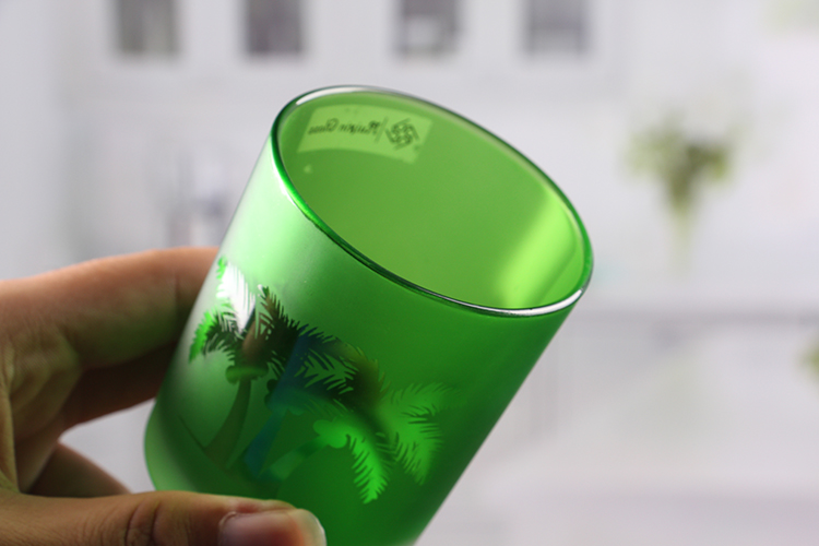 Small green candle holders