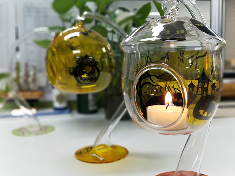 Halloween Glass Candle Holders