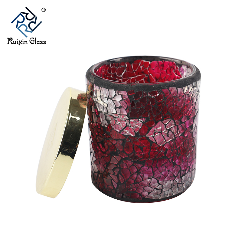 Mosaic glass candle holder