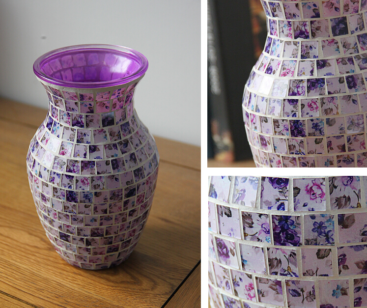 Mosaic glass vase