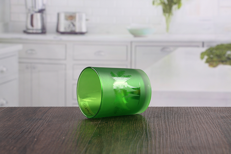 Small green candle holders