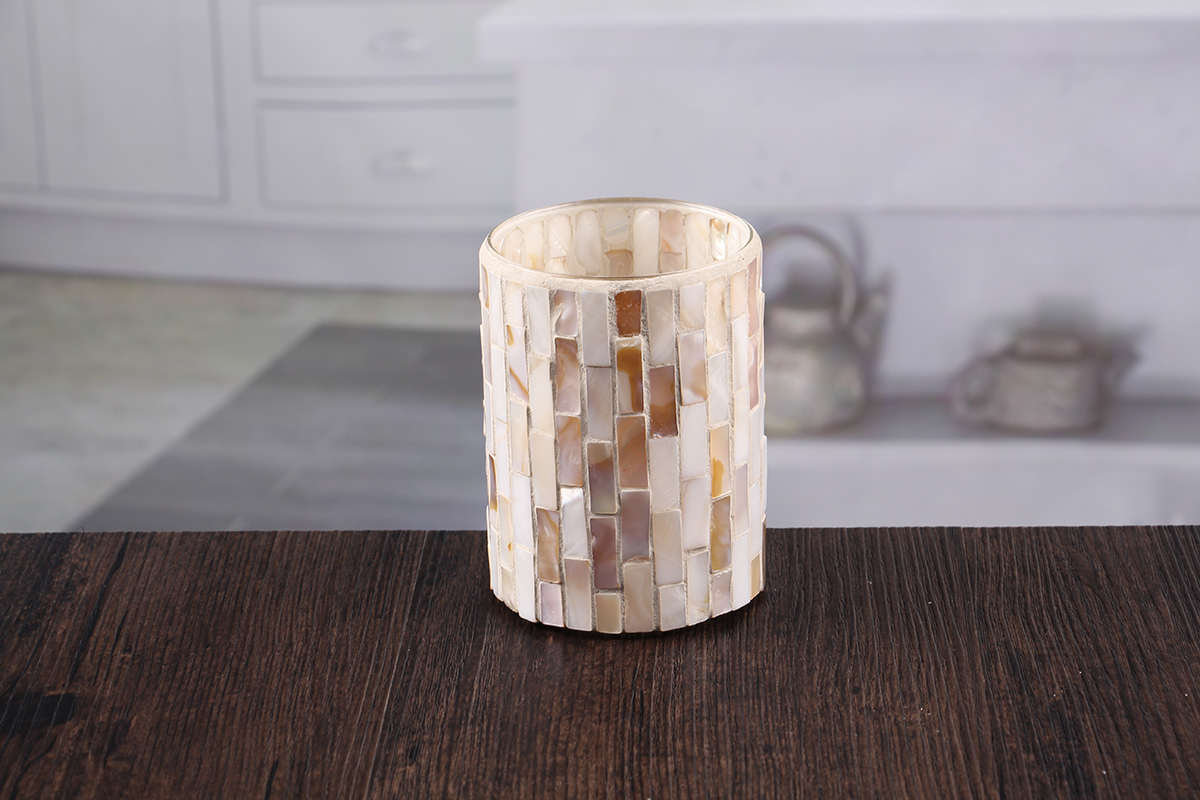 Mosaic glass candle holder