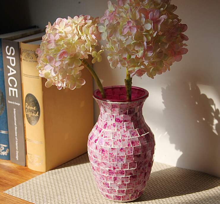 Mosaic glass vase