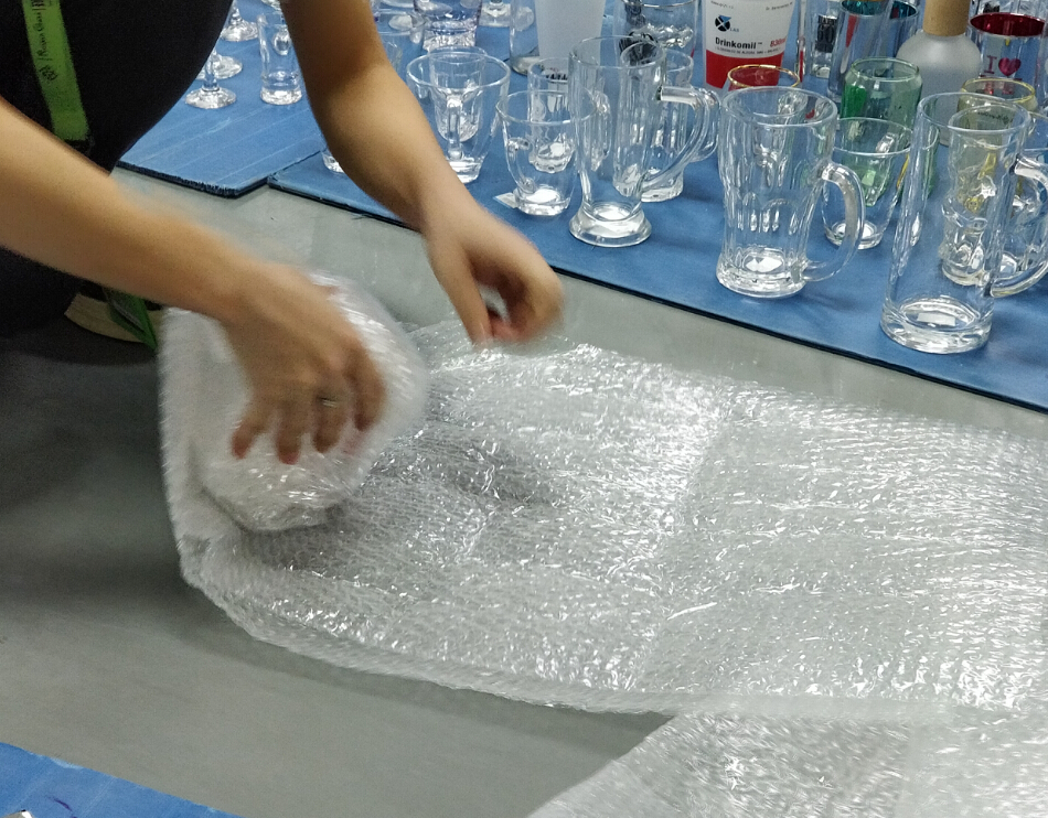 Prepare candle holder and glassware sample for exhibition 